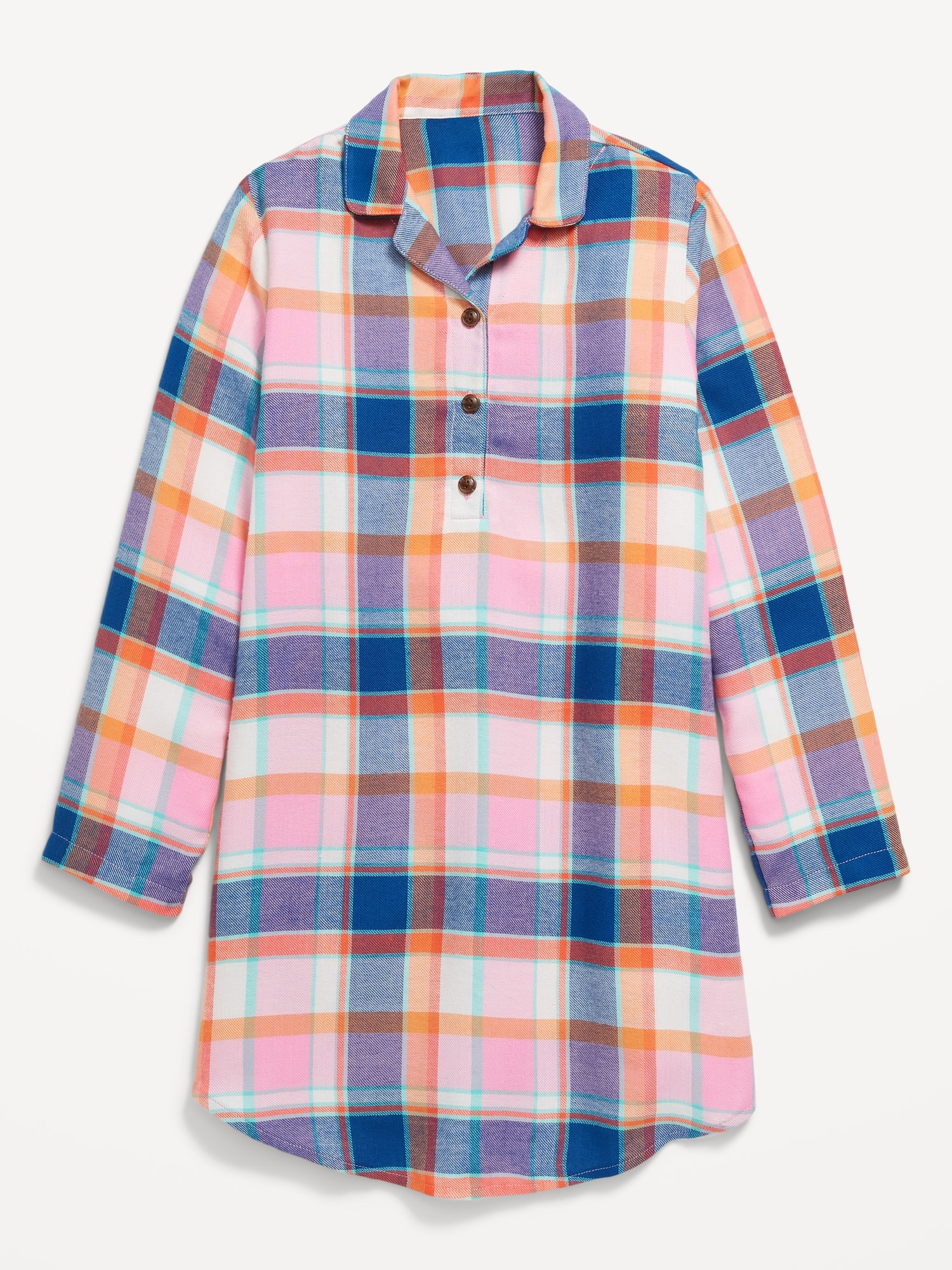 Collared Flannel Nightgown for Girls