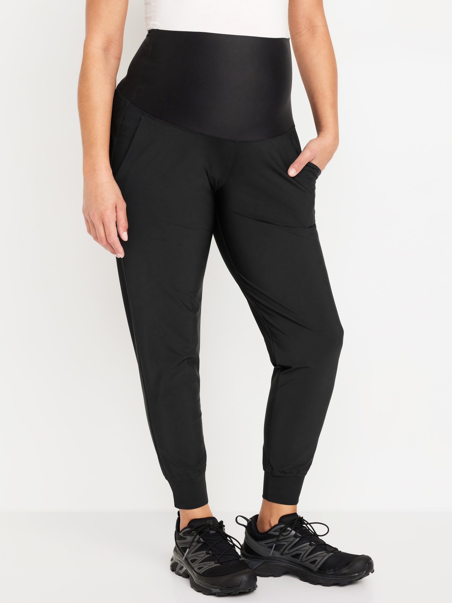 Pantalon de jogging Tech élégant à taille rabattable de maternité