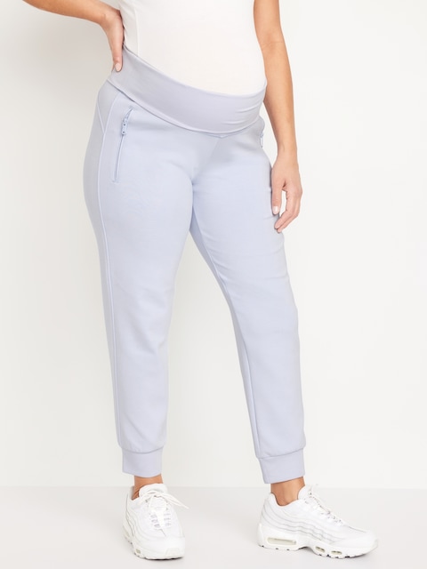 Pantalon de jogging en Molleton dynamique à taille rabattable de maternité.