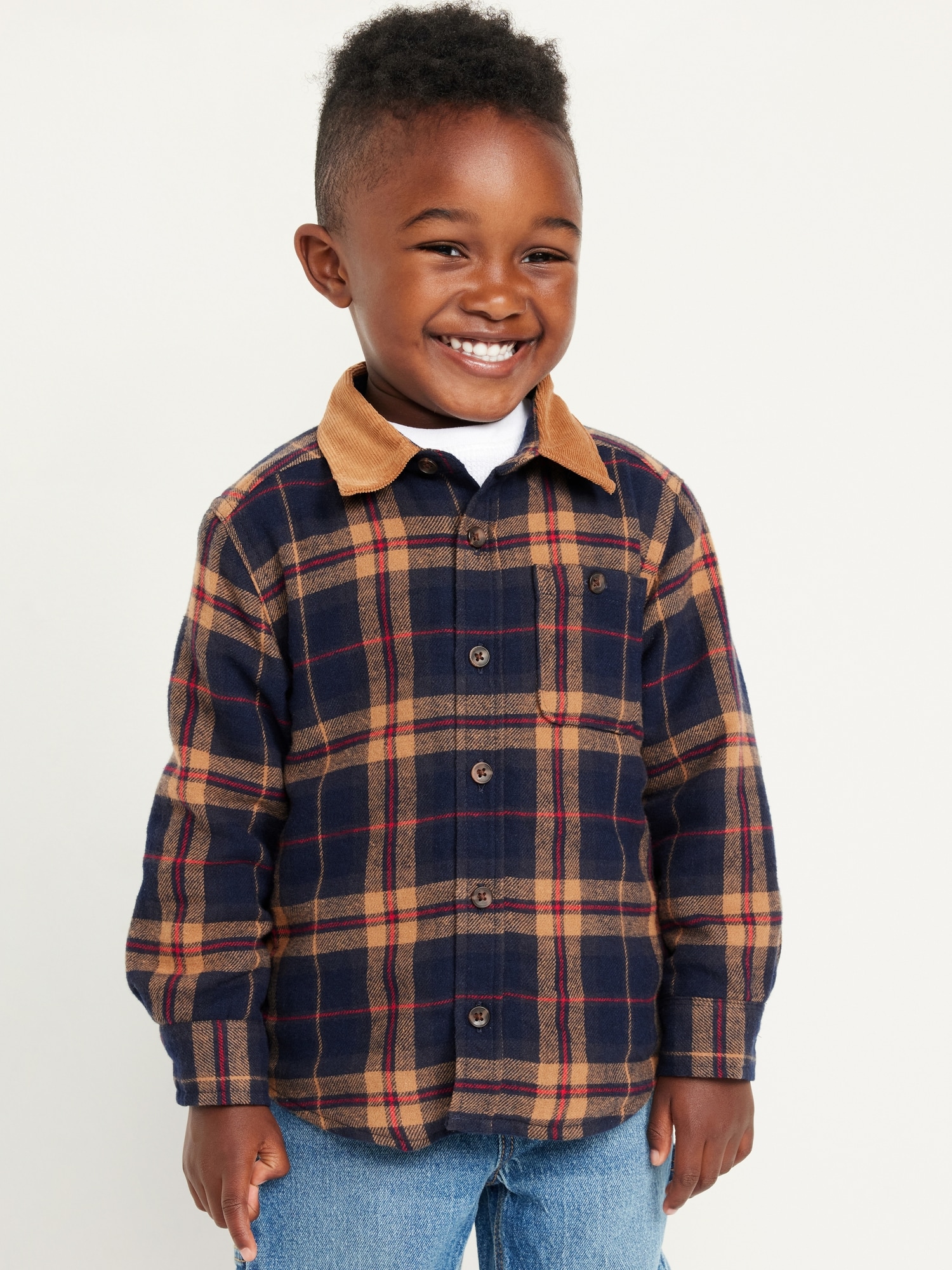 Chemise à poche en flanelle doublée de micromolleton pour tout-petit garçon