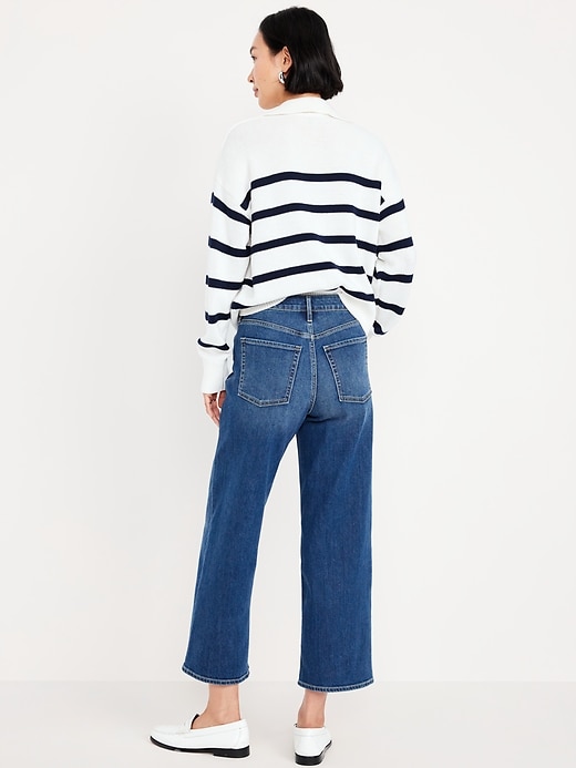 Image number 3 showing, High-Waisted Wow Crop Wide-Leg Jeans