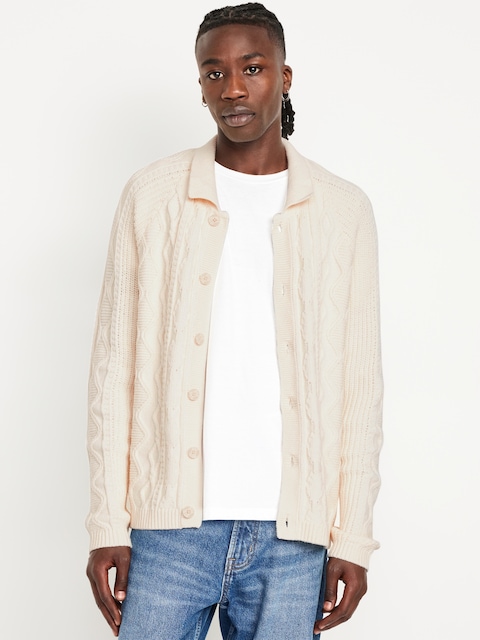 Cable Cardigan Sweater