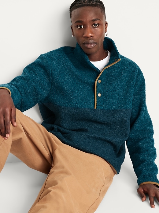 Image number 3 showing, Bouclé Sherpa Quarter-Snap Pullover