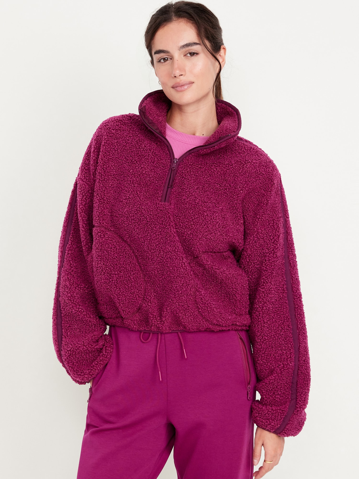 Sherpa Quarter Zip - Purple