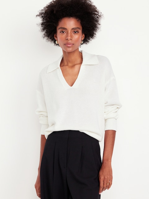 Polo Sweater - White