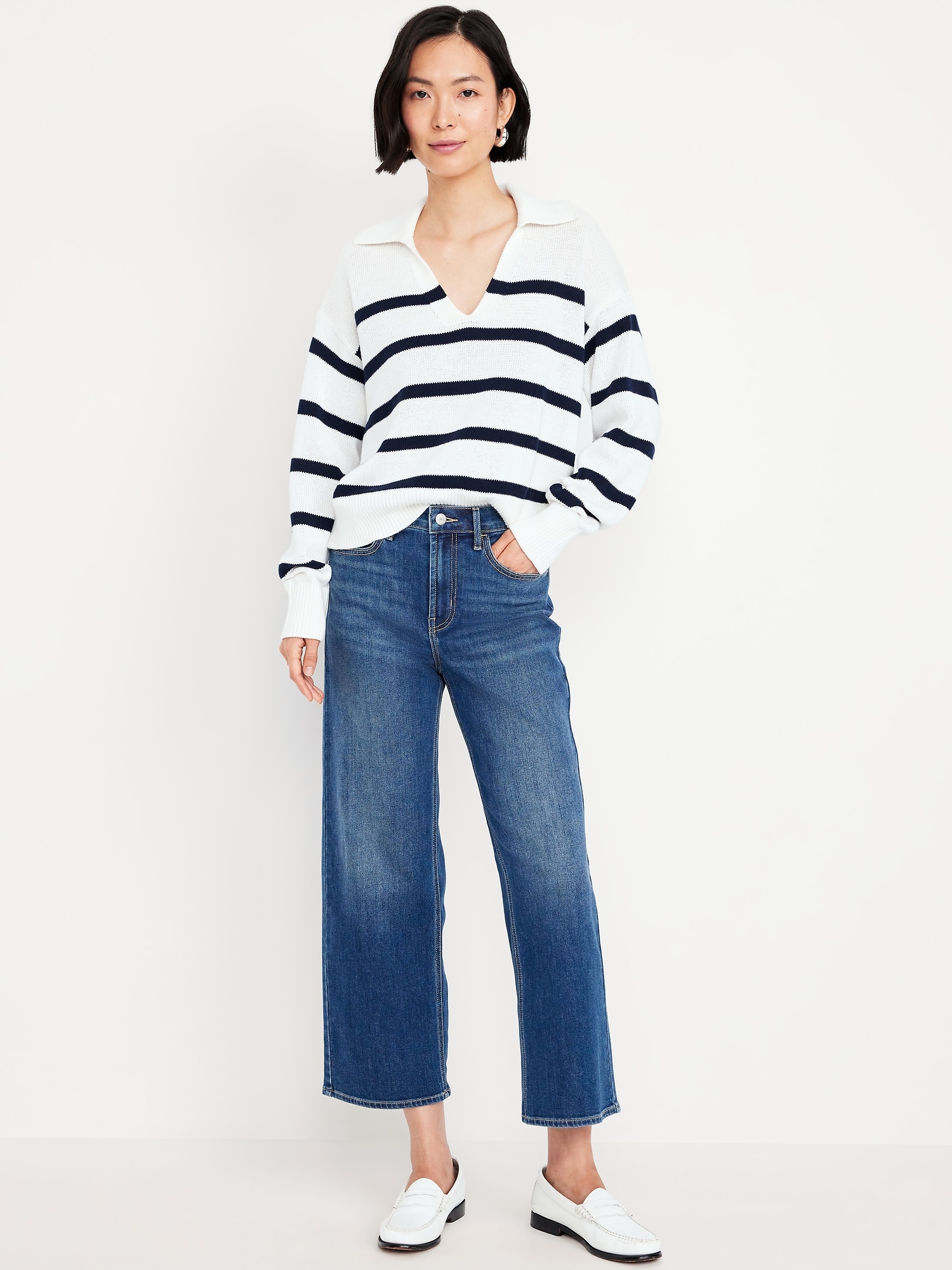 High-Waisted Wow Crop Wide-Leg Jeans