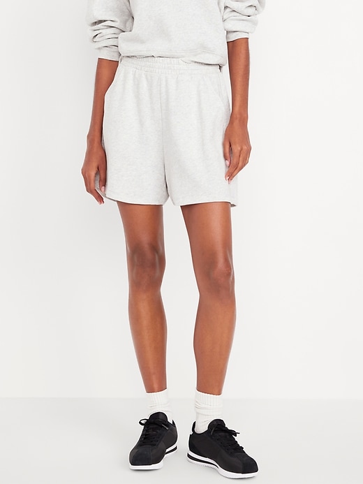 Image number 1 showing, Extra High-Waisted SoComfy Sweat Shorts -- 5-inch inseam