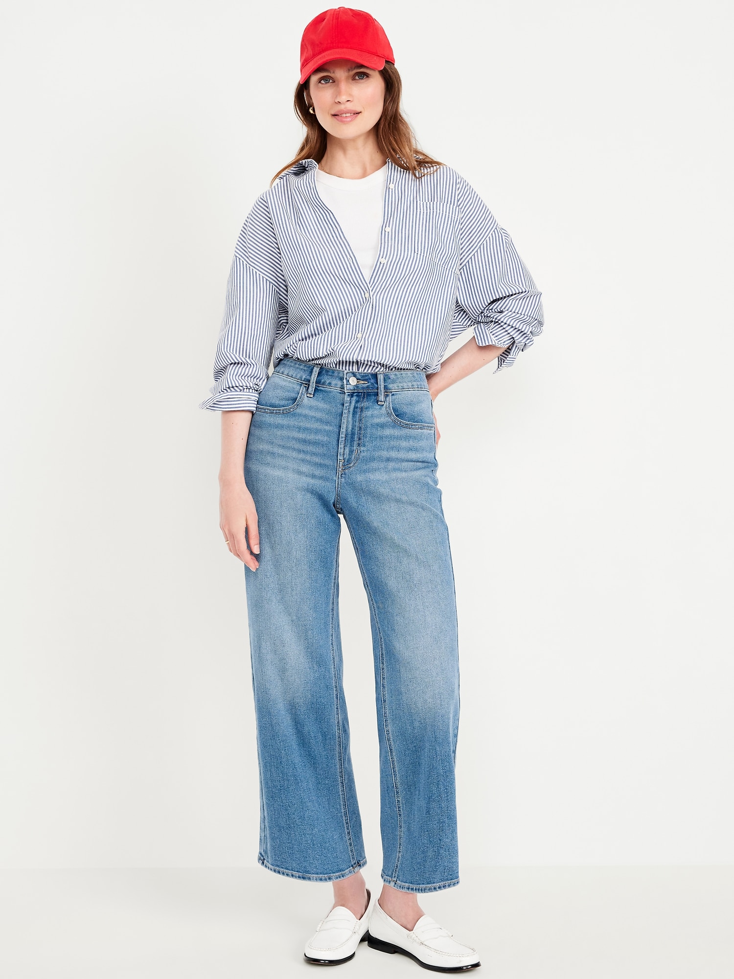 High-Waisted Wow Crop Wide-Leg Jeans