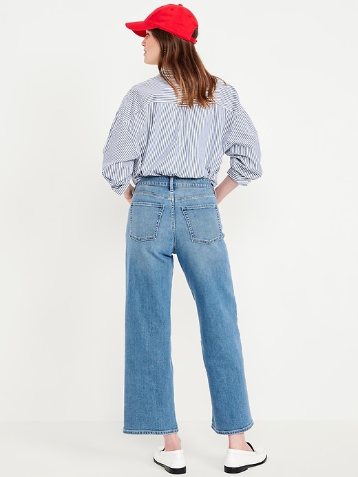 Image number 3 showing, High-Waisted Wow Crop Wide-Leg Jeans