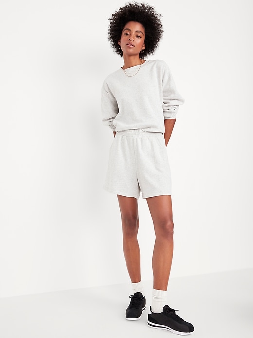 Image number 3 showing, Extra High-Waisted SoComfy Sweat Shorts -- 5-inch inseam