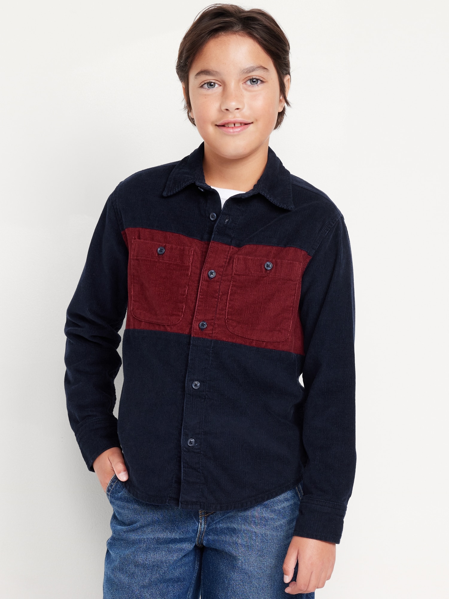 Long-Sleeve Corduroy Shirt for Boys