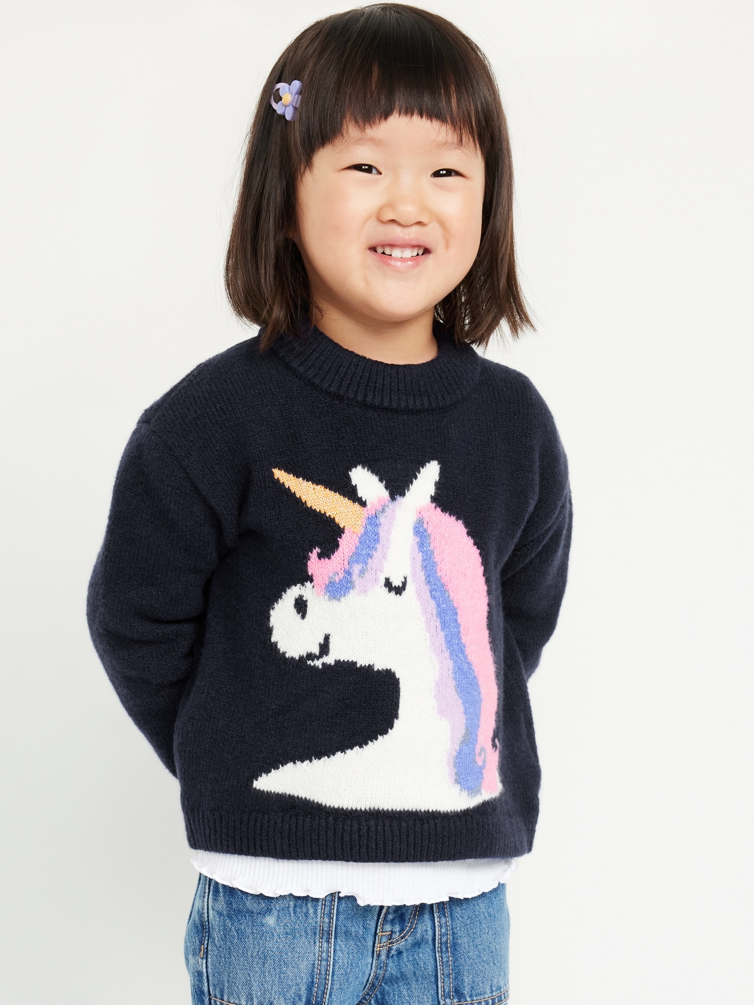 SoSoft Long-Sleeve Graphic Sweater for Toddler Girls