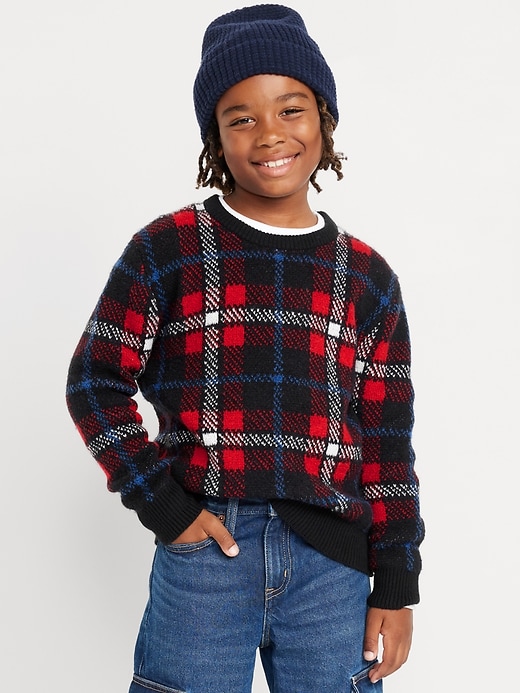 View large product image 1 of 3. SoSoft Crew-Neck Printed Sweater for Boys