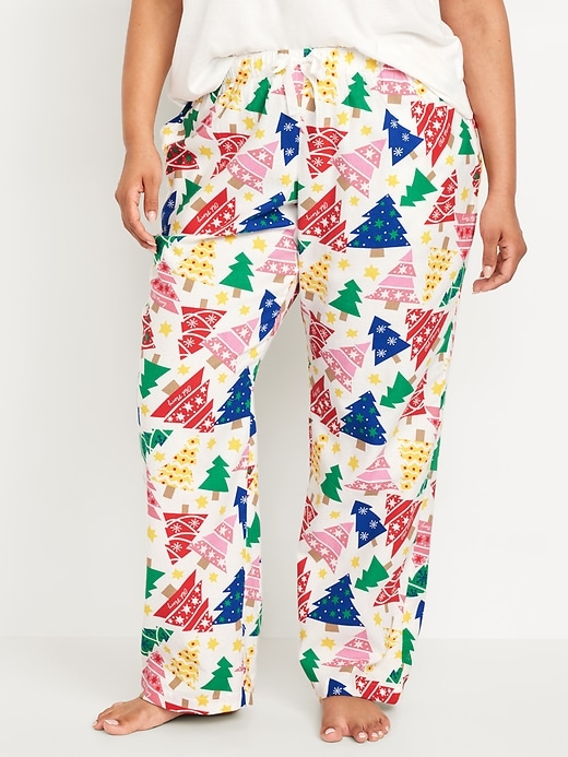 Image number 7 showing, Mid-Rise Printed Flannel Pajama Pants