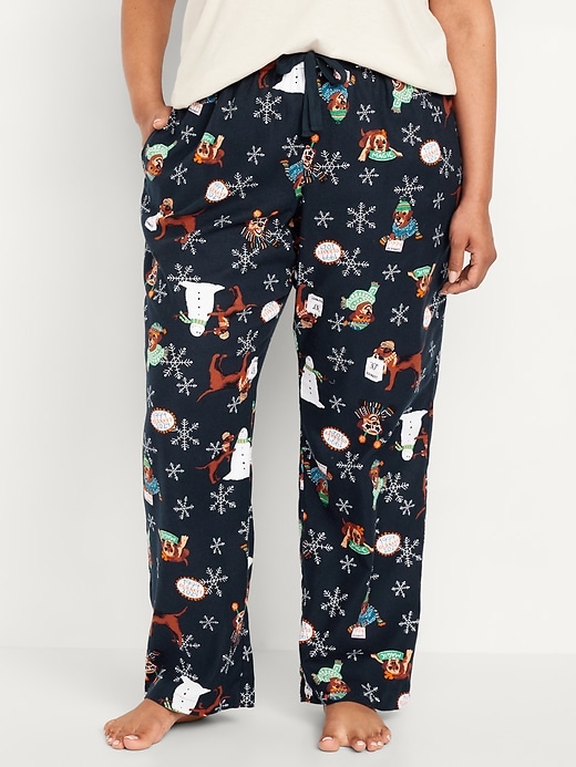 Image number 7 showing, Mid-Rise Printed Flannel Pajama Pants