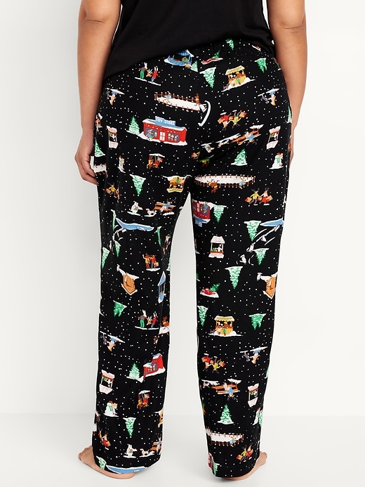 Image number 8 showing, Mid-Rise Printed Flannel Pajama Pants