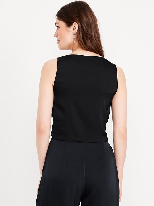 Image number 2 showing, Satin Crop Shell Tank