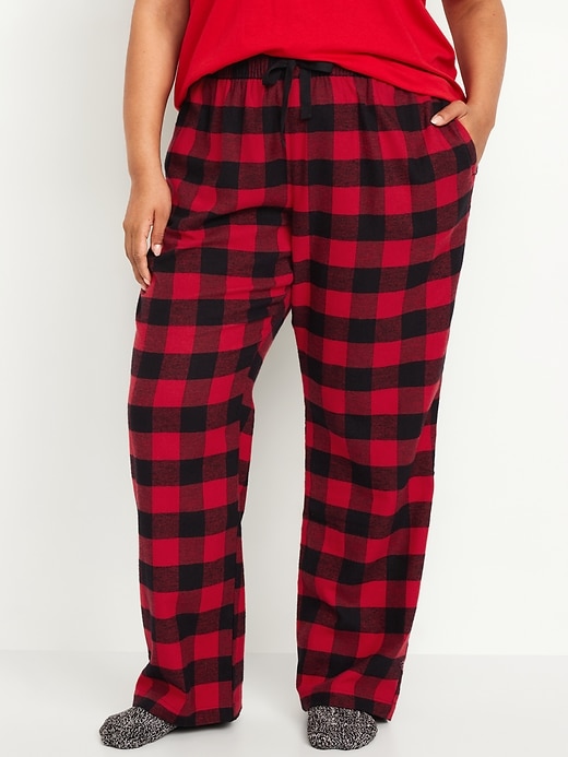 Image number 7 showing, Mid-Rise Flannel Pajama Pants for Women