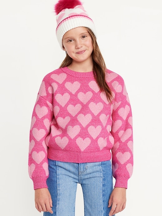 View large product image 1 of 4. SoSoft Printed Crew-Neck Sweater for Girls