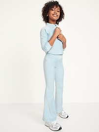 Voir une image plus grande du produit 3 de 5. Legging super évasé à taille haute en velours pour Fille