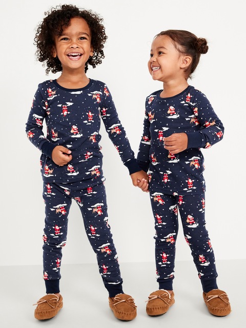 Printed Snug-Fit Pajama Set for Toddler & Baby - Brown