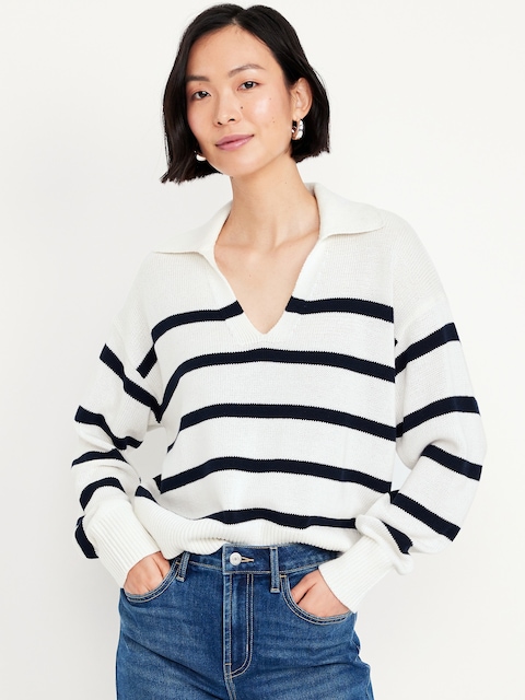 Polo Sweater - White