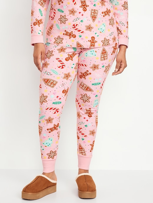 L'image numéro 7 présente Legging de pyjama gaufré à taille haute et à motif