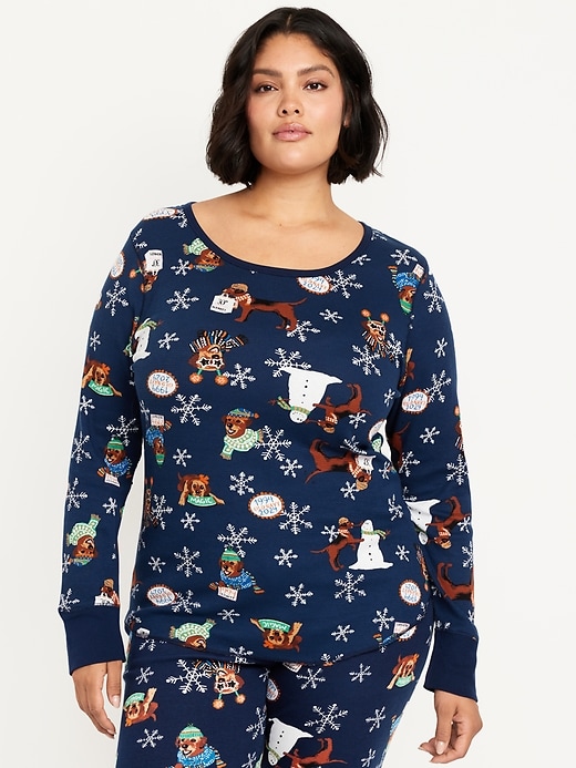 Image number 6 showing, Printed Waffle Pajama Top