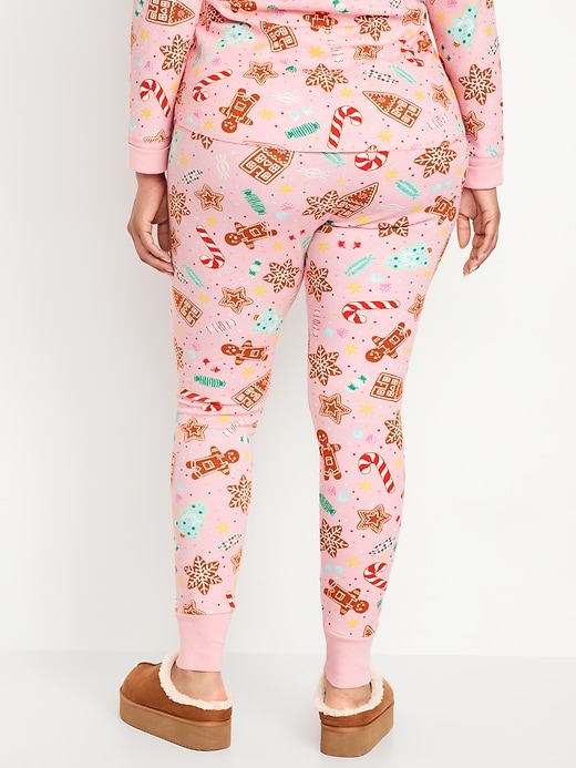 L'image numéro 8 présente Legging de pyjama gaufré à taille haute et à motif