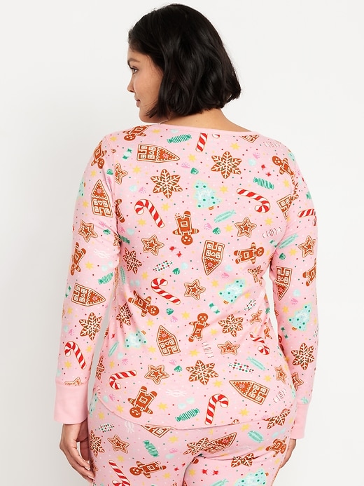 Image number 8 showing, Printed Waffle Pajama Top