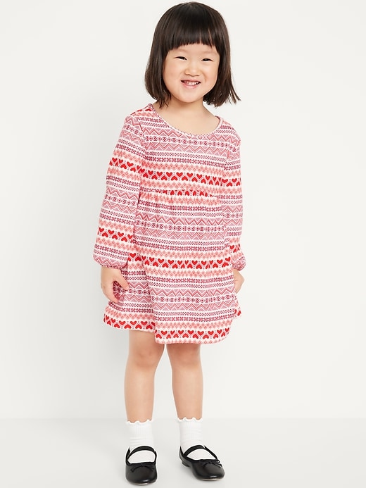 Voir une image plus grande du produit 1 de 2. Robe en tricot isotherme à manches longues pour toute-petite fille