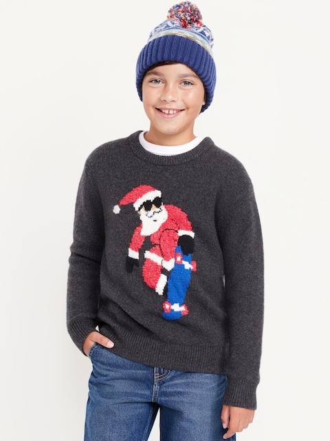SoSoft Crew-Neck Printed Sweater for Boys
