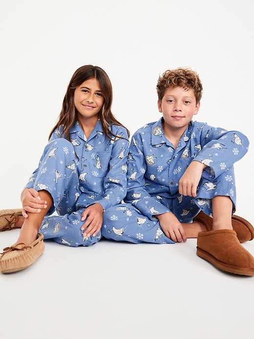 View large product image 1 of 5. Gender-Neutral Printed Button-Front Pajama Set for Kids