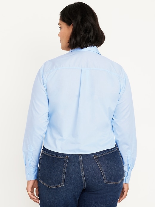 Image number 7 showing, Button-Down Crop Shirt