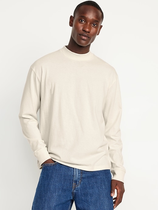 Image number 1 showing, Heavyweight Mock-Neck T-Shirt