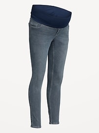 View large product image 3 of 3. Maternity Rollover-Panel Skinny 360° Stretch Jeans