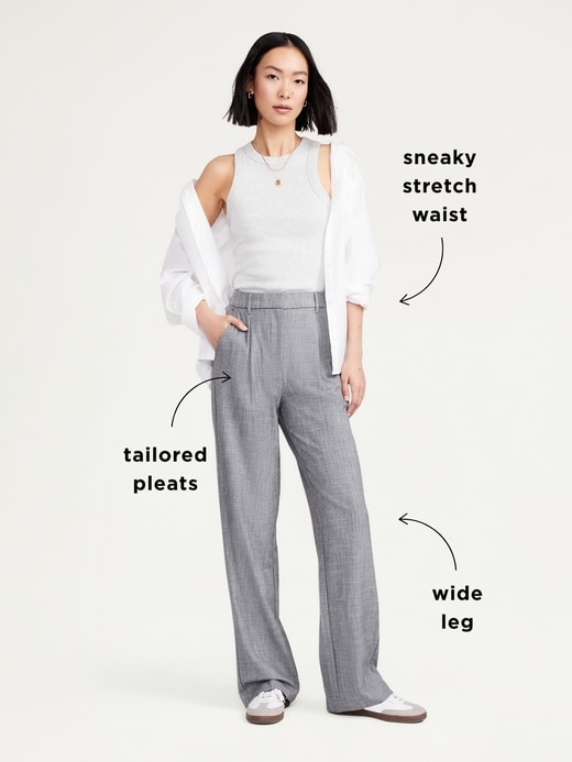 High waisted trousers long length best sale