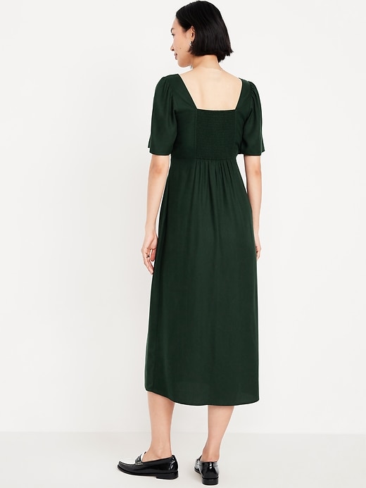 Image number 8 showing, Button-Down Crepe Midi Dress