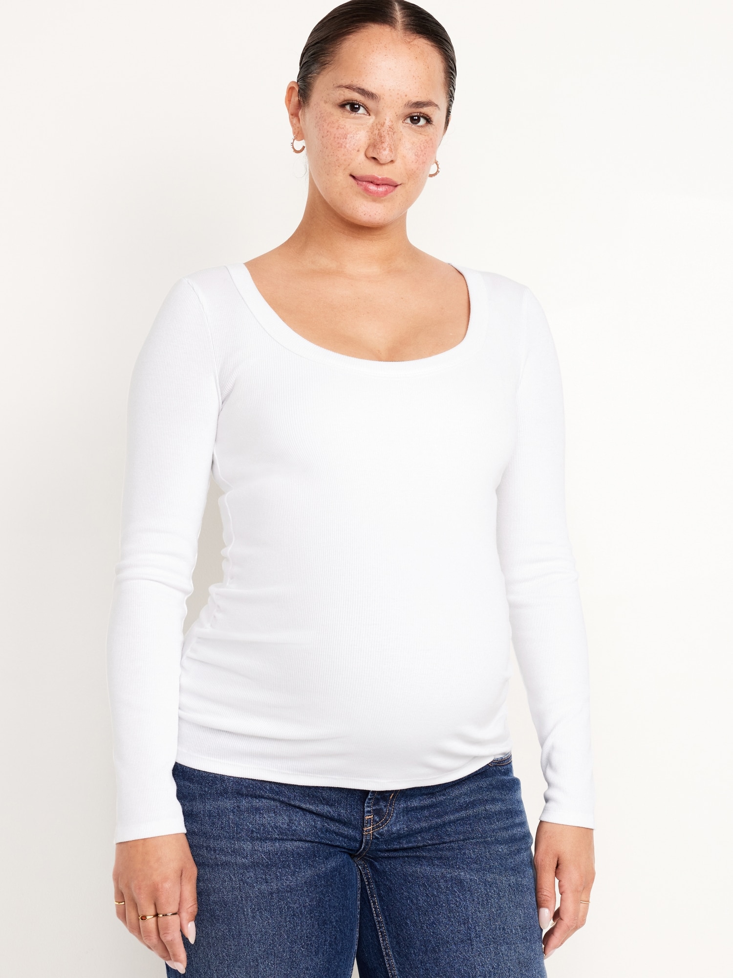 Maternity Long-Sleeve Ribbed T-Shirt