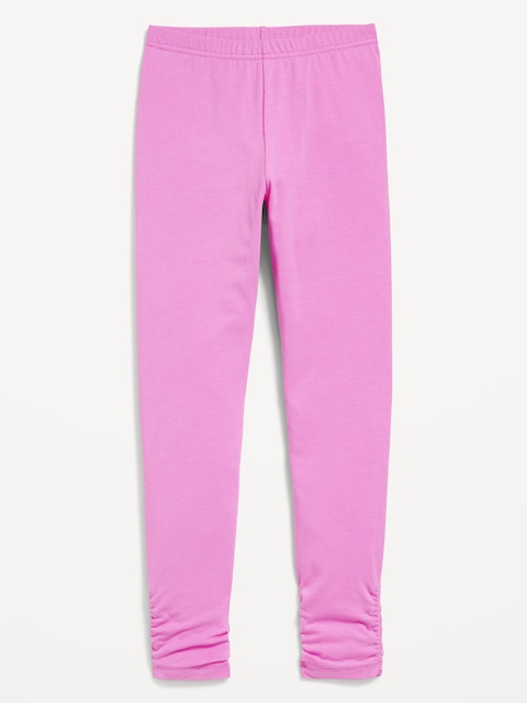High-Waisted Side Ruched Leggings for Girls