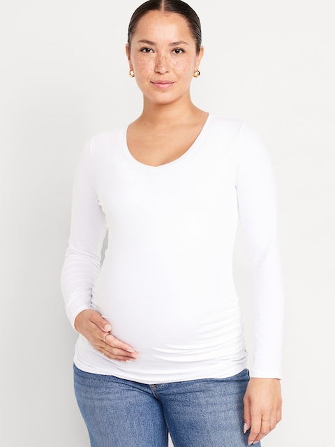 Maternity V-Neck Long-Sleeve T-Shirt