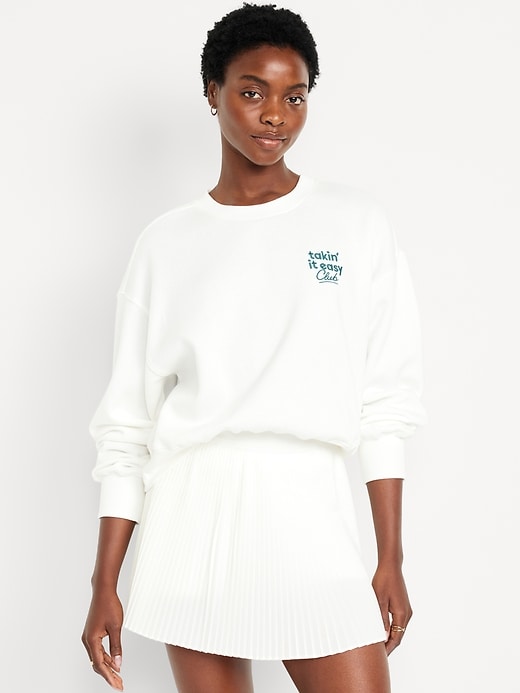 Image number 1 showing, SoComfy Crop Graphic Sweatshirt