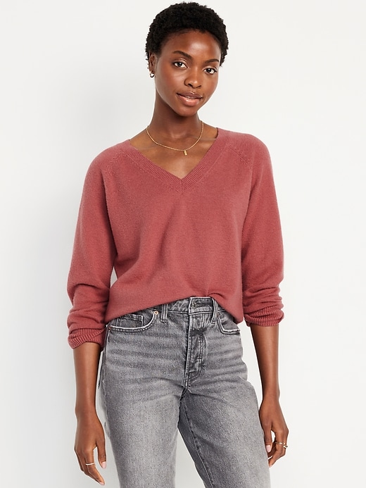 Image number 1 showing, SoSoft Loose V-Neck Sweater