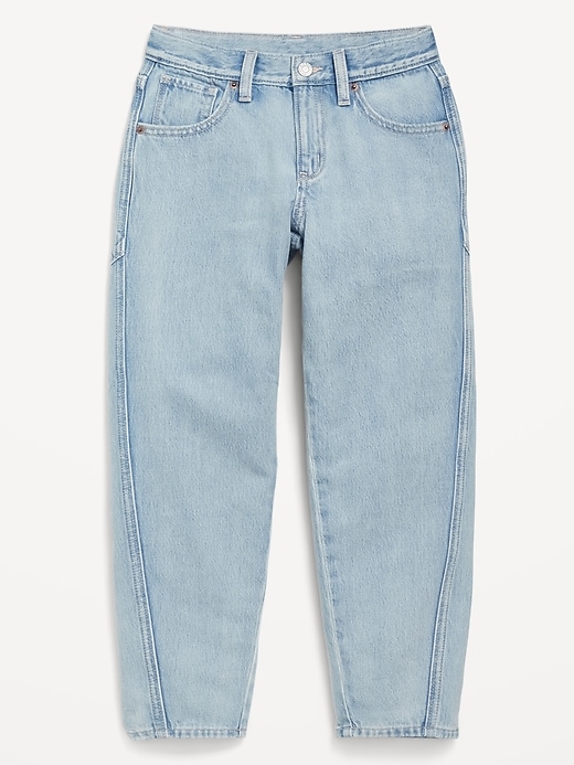 Image number 4 showing, High-Waisted Barrel-Leg Jeans for Girls