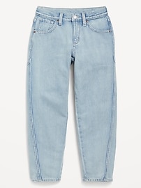 View large product image 4 of 4. High-Waisted Barrel-Leg Jeans for Girls