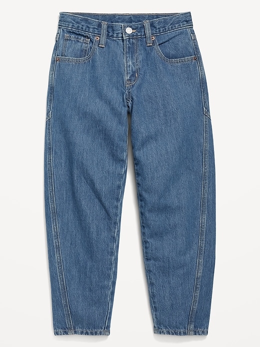Image number 4 showing, High-Waisted Barrel-Leg Jeans for Girls