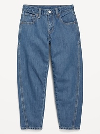 View large product image 4 of 4. High-Waisted Barrel-Leg Jeans for Girls