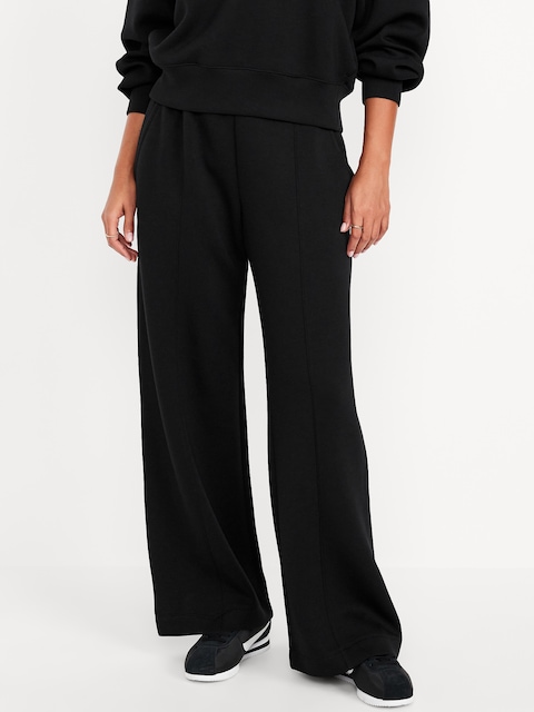 High-Waisted Bounce Fleece Wide-Leg Sweatpants