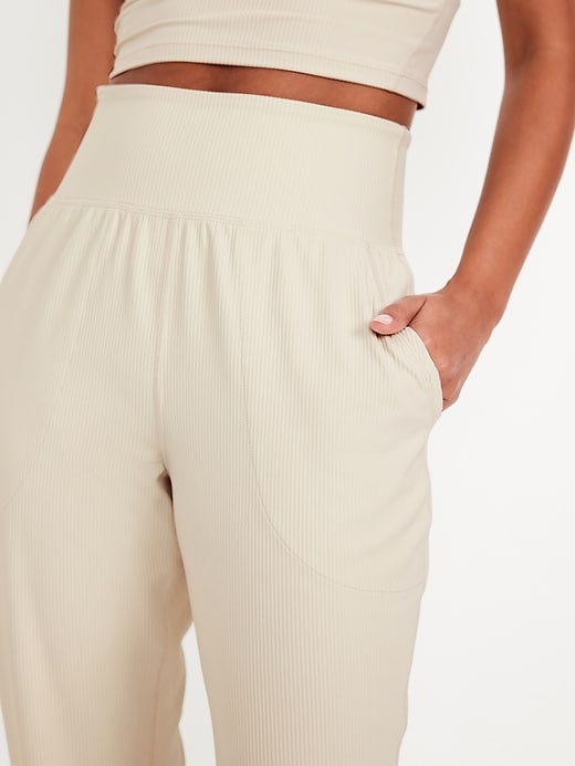Image number 3 showing, High-Waisted PowerSoft Rib 7/8 Joggers