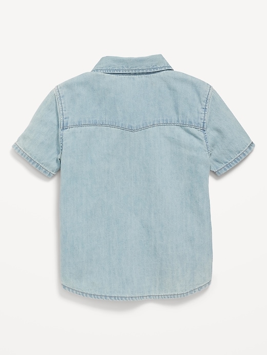 View large product image 2 of 2. Short-Sleeve Pocket Shirt for Toddler Boys